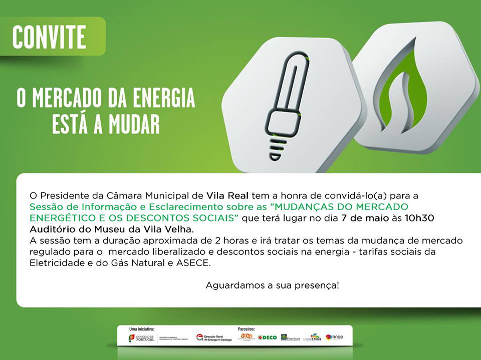 Sessão de Informação e Esclarecimento sobre as “MUDANÇAS DO MERCADO ENERGÉTICO E OS DESCONTOS SOCIAIS”