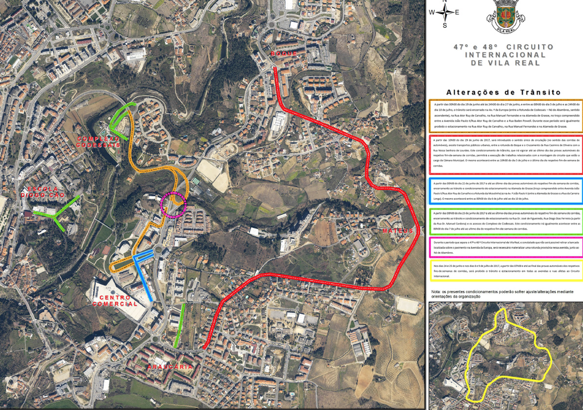 Cortes e Condicionamentos de Trânsito - 47º e 48º Circuito Internacional de Vila Real