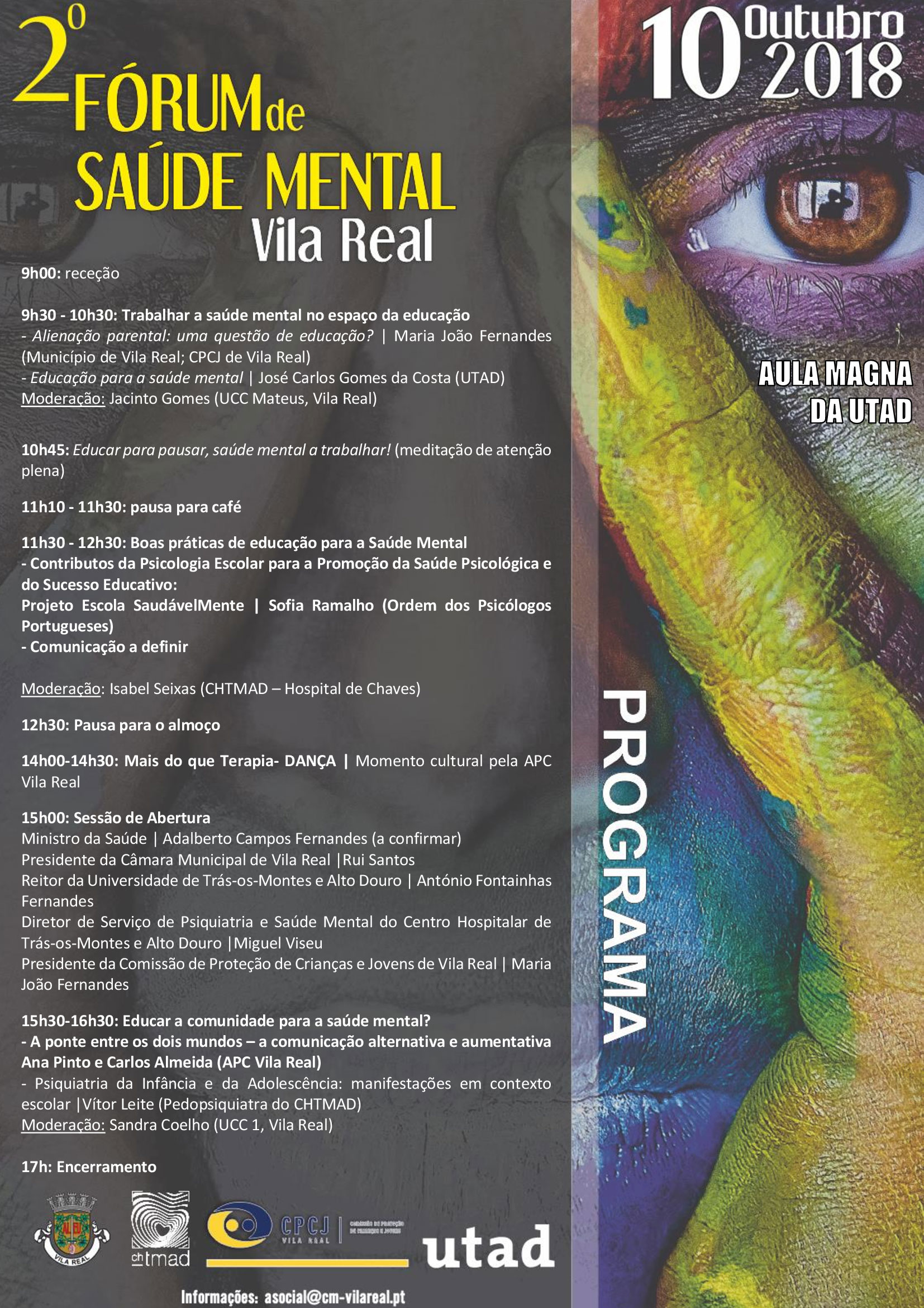 II FÓRUM DE SAÚDE MENTAL|VILA REAL, 10 DE OUTUBRO